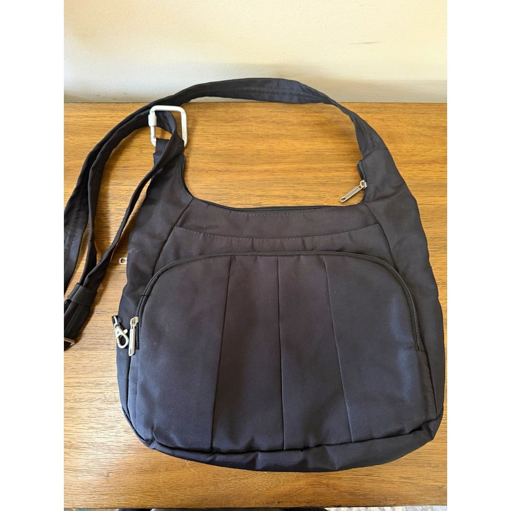 Travelon Anti-Theft Hobo Crossbody Bag Black RFID Blocking F11622 42912